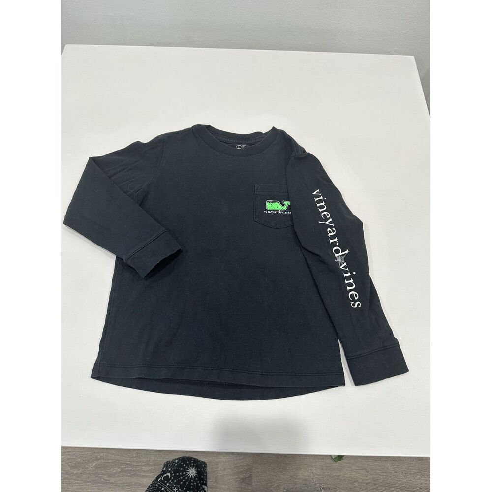 Vineyard Vines Boys Size 5 Halloween Frankenstein Whale Long Sleeve Pocket Tee